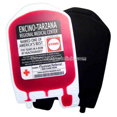 Vinyl liquid filled mousepad in shape of blood/IV bag