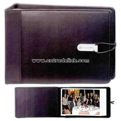 Vinyl photo album with microfiber trim