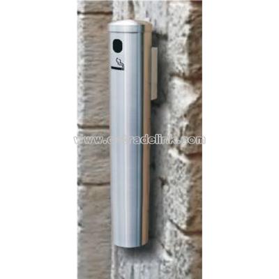 Wall Mounted Cigarette Receptacle - Silver