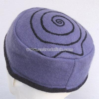 Warm Wool Spiral Skull Cap Large