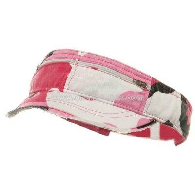 Washed Cotton Twill Visor-Pink Camo