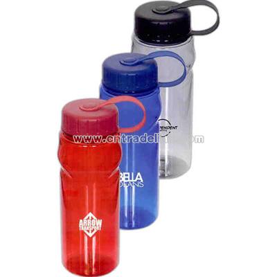 Water bottle with matching twist off lid with wide mouth opening