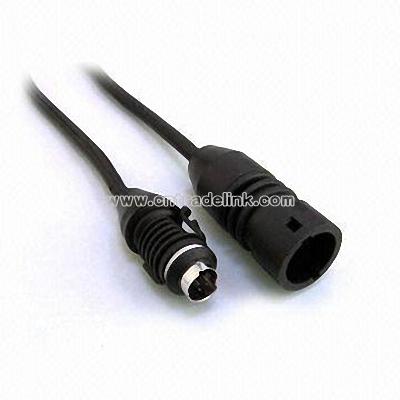 Waterproof 4pin mini DIN plug to 4 DIN Cable Assembly