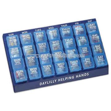Weekly four-a-day pill holder