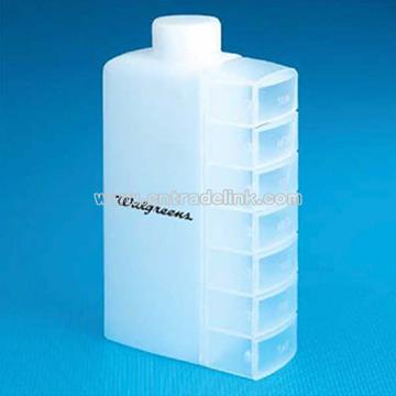 Weekly pill box with detachable water bottle