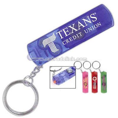 Whistle, compass and light with split keyring.