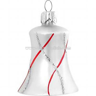 White & Red Satin Bell Ornament