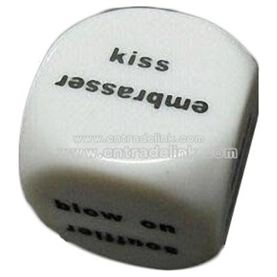 White Dice with Customized Words Can be Printed