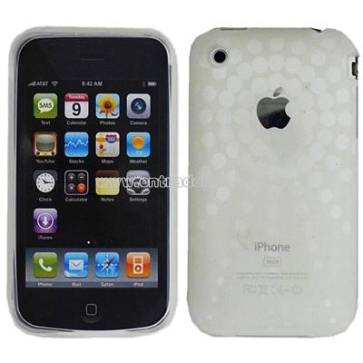White Radial Circle Design Crystal Silicon Skin Case for Apple iPhone 3G/ 3GS