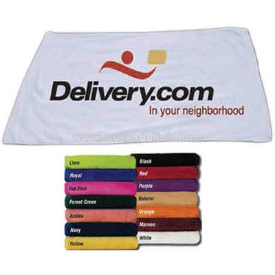 White Velour Beach Towel With Hemmed Ends