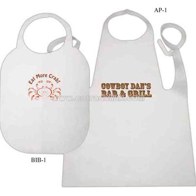 White disposable lobster bib apron