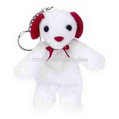 White dog with red trim animal toys Keychain