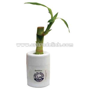 White plastic vase