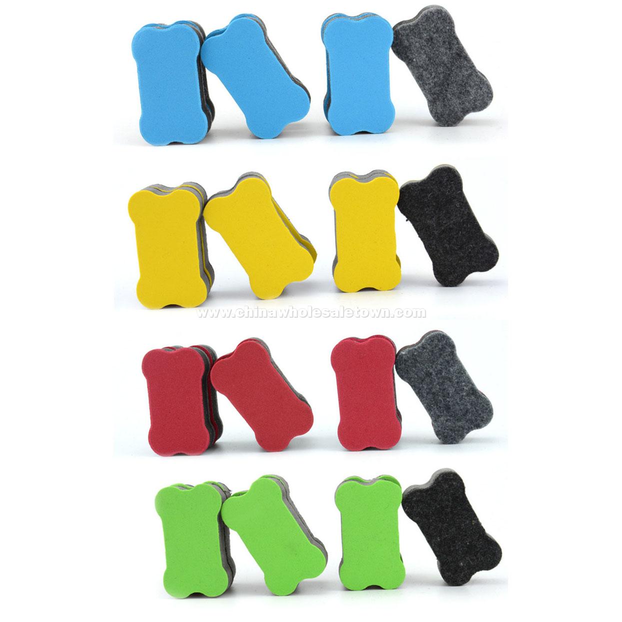 Wholesale eva magnetic blackboard eraser color small bones EVA