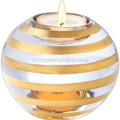 Wide votive with gold stripes