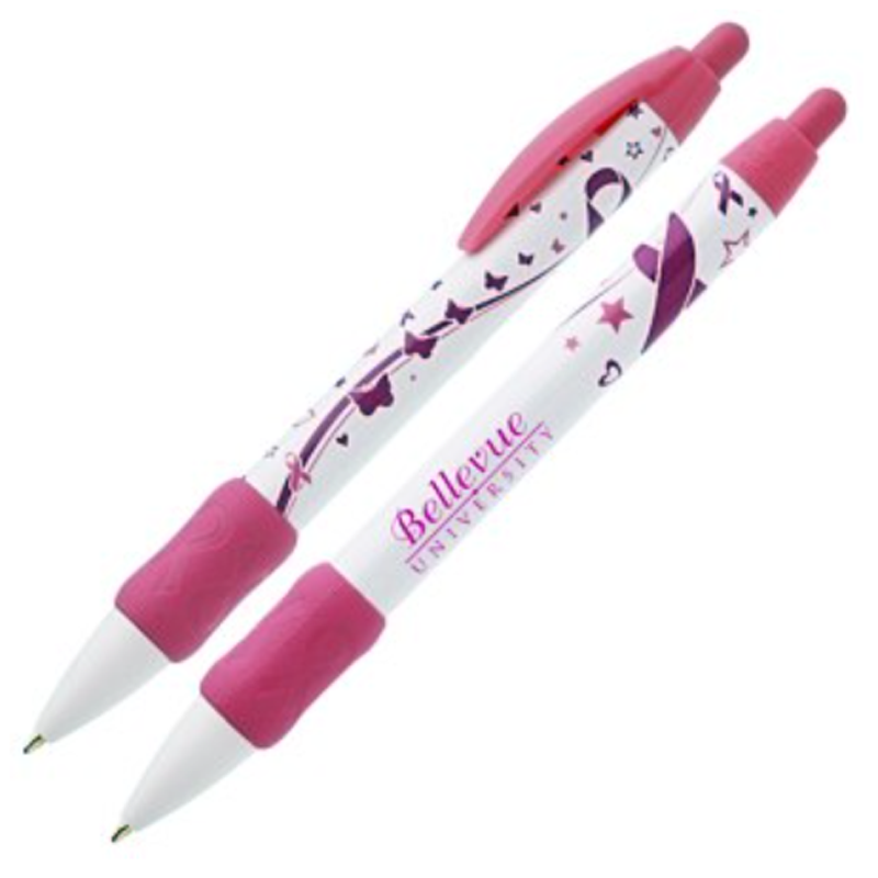 Widebody Pen with Grip - Pink Ribbon