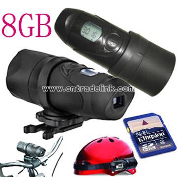 Wireless Waterproof Helmet Camera with Web-Cam Function Support to 8GB SD Card