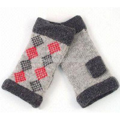 Women's 7/2/1 Angora Jacquard Knitted Mitten