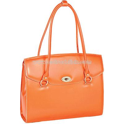 Women's Geneva Orange Leather Briefcase
