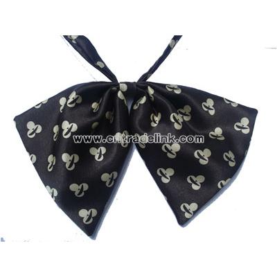 Women's polyester adjustable tulip bow tie with neat pattern