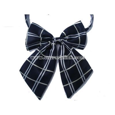 Women's polyester adjustable tulip bow tie with neat pattern