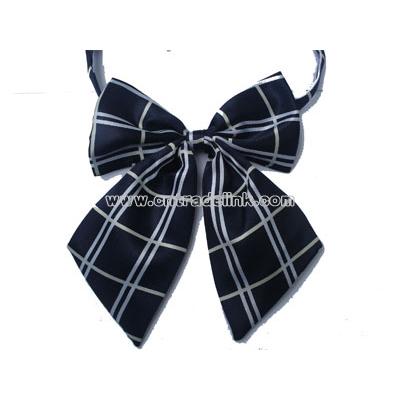 Women's polyester adjustable tulip bow tie with neat pattern