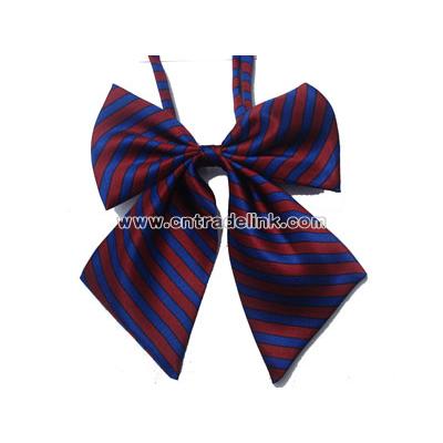 Women's polyester adjustable tulip bow tie with neat pattern