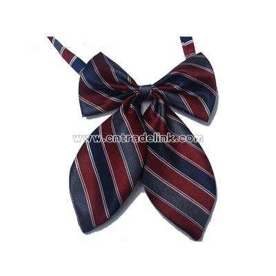 Women's polyester adjustable tulip bow tie with neat pattern