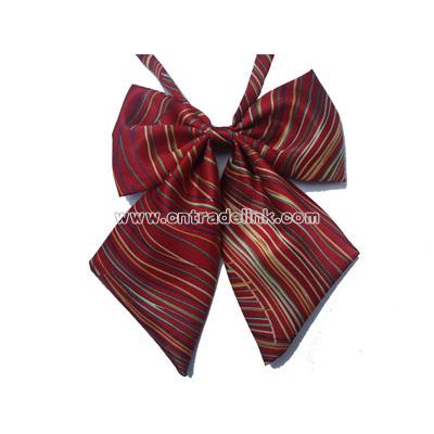 Women's polyester adjustable tulip bow tie with neat pattern