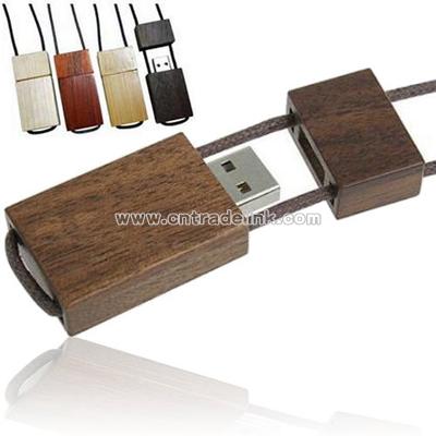 Wood Lanyard USB Flash Drives