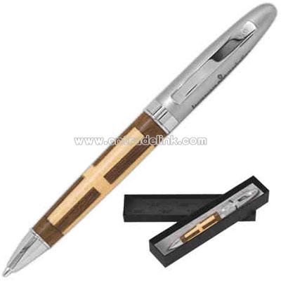 Wood action ballpoint pen