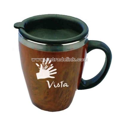 Wood laminate travel coffee cup