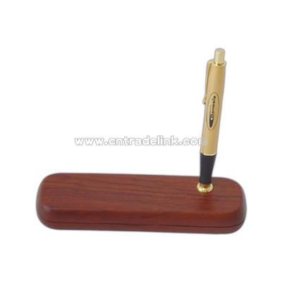 Wood pen box with pen holder funnel