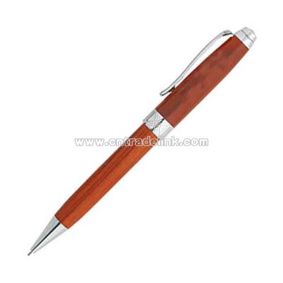 Wood pencil with chrome accents