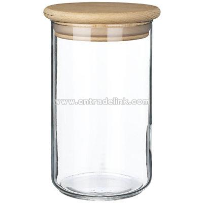 Wooden & Glass Storage Jars