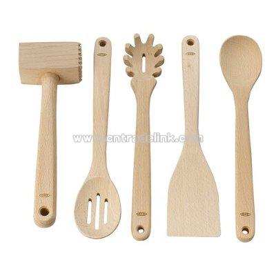 Wooden 5-pc. Kitchen Tool Set- Natural