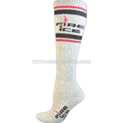 Woven merino wool knee-high socks