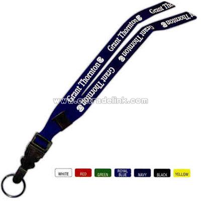 Woven polyester lanyard