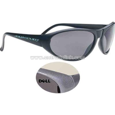 Wraparound style sunglasses with UV protection