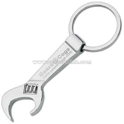 Wrench design metal key chain and bottle opener