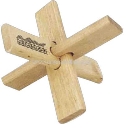 X-shaped wood desktop puzzle