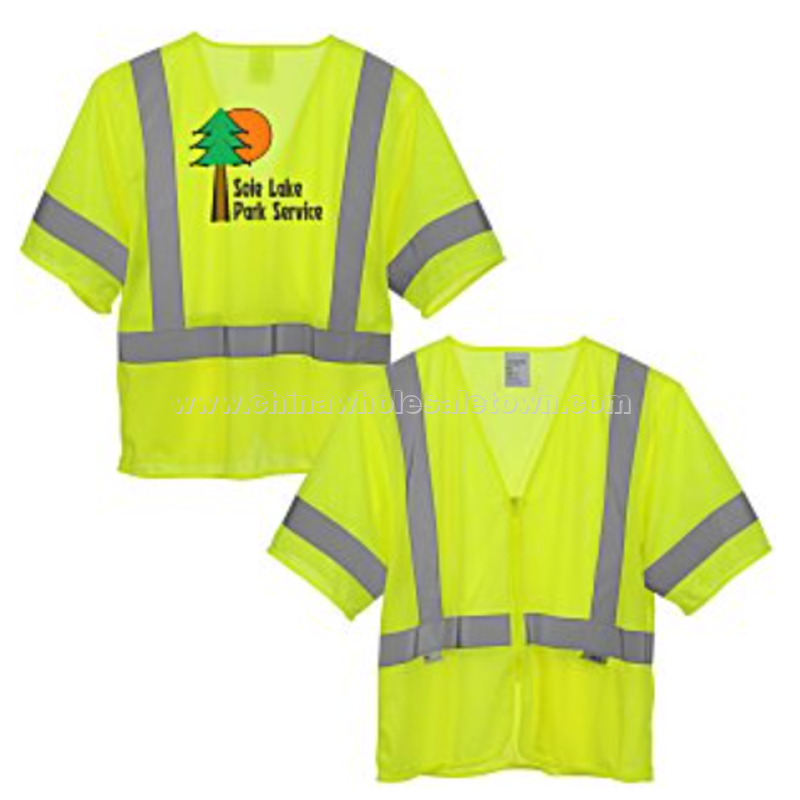 Xtreme Visibility Short Sleeve Zip Vest