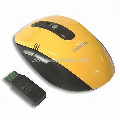 Yellow Wireless Optical Mouse