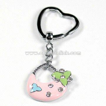 Zinc Alloy Keychain With Crystal