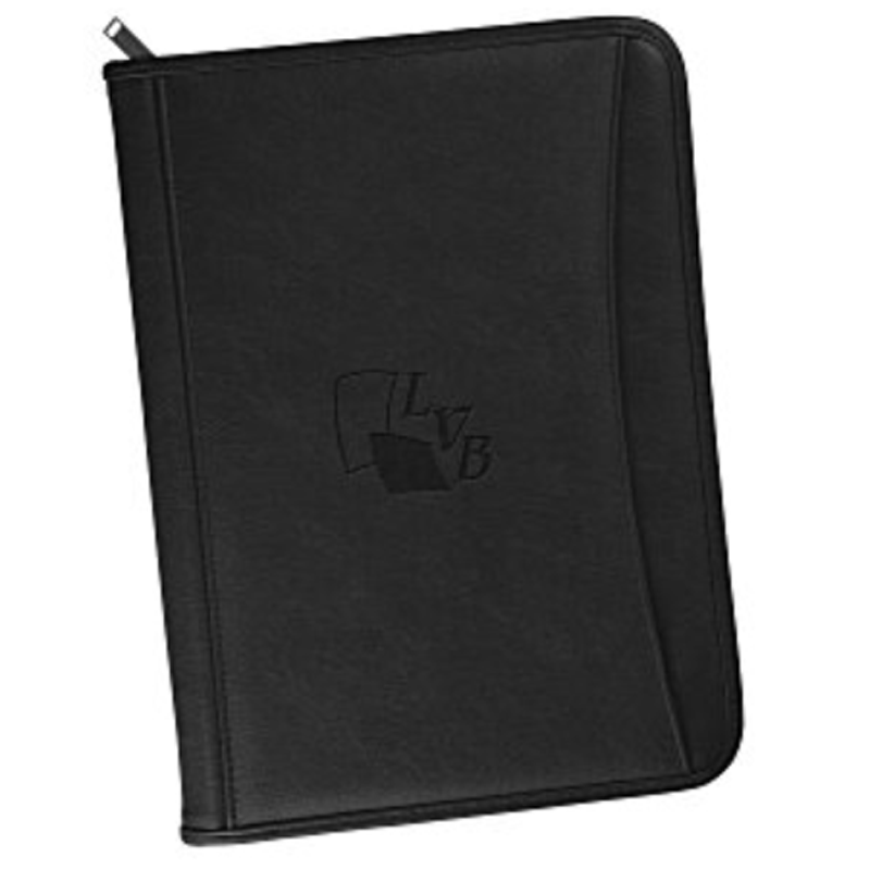 Zippered Vinyl Portfolio - Debossed