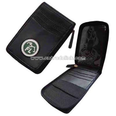 Zippered leather wallet