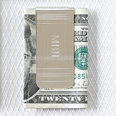 art deco silver plated money clip