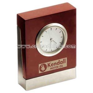 cherry wood quartz desk clock