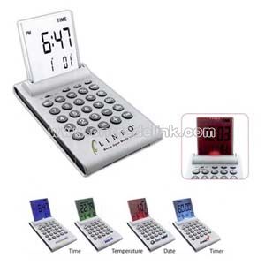 clock with calculator