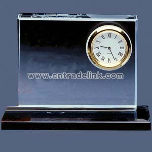 crystal clear quartz desk clock
